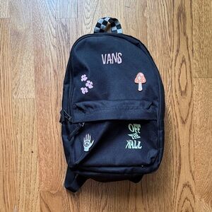 Vans Black Mini Backpack with Fun Patches